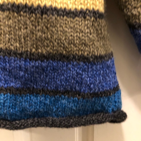 In Knit Striped Hand Knit Turtleneck Sweater - Picture 11 of 12